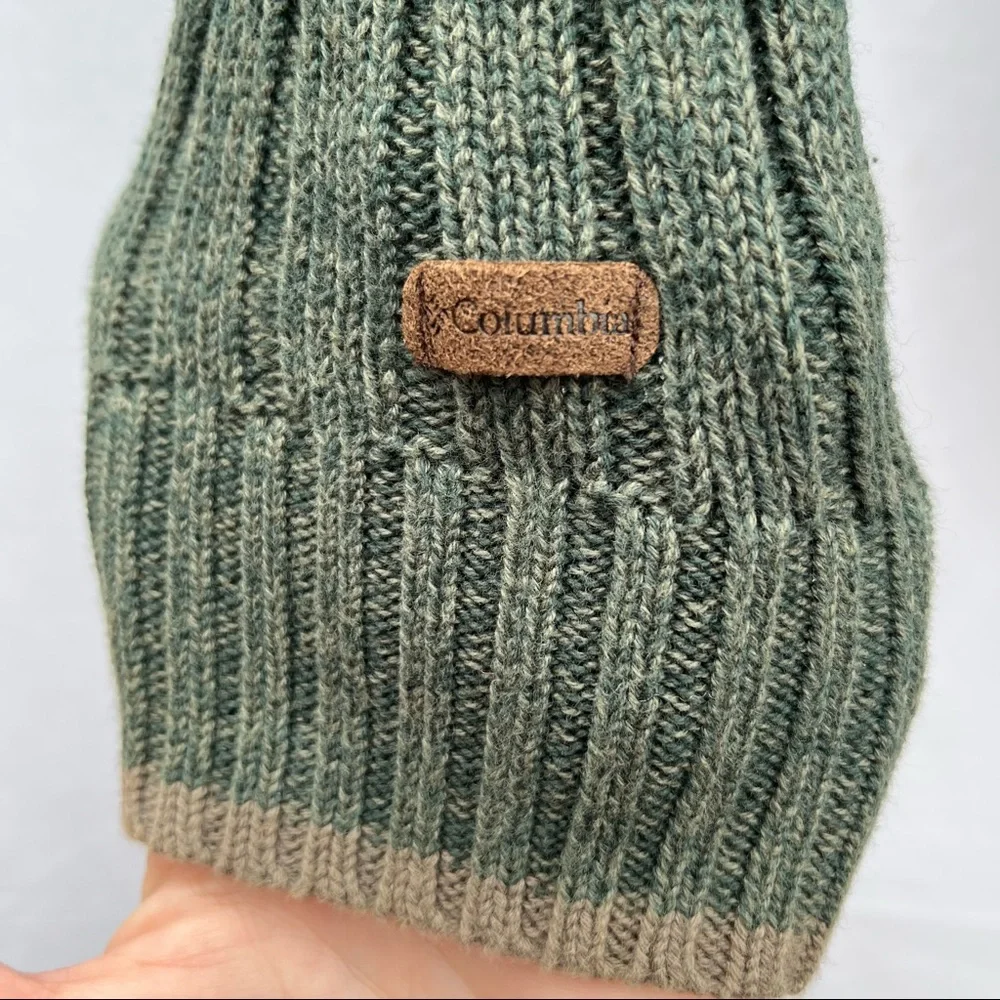 Columbia Olive Green Knit Quarter (1/4) Zip Pullover Sweater Size M